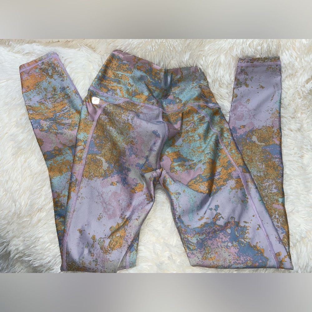 Fabletics Purple and Pink Patterned Leggings - image 3